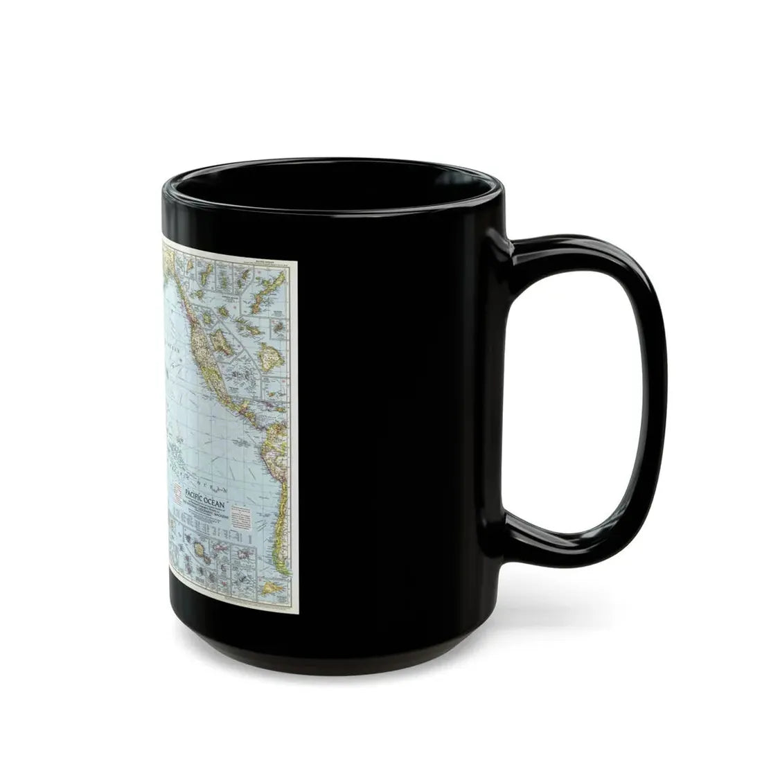 Pacific Ocean (1952) (Map) Black Coffee Mug - Go Mug Yourself
