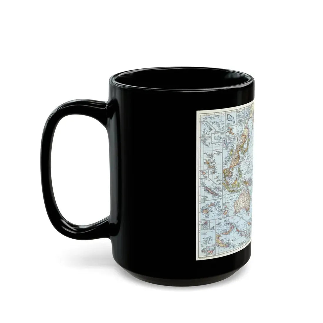 Pacific Ocean (1952) (Map) Black Coffee Mug - Go Mug Yourself