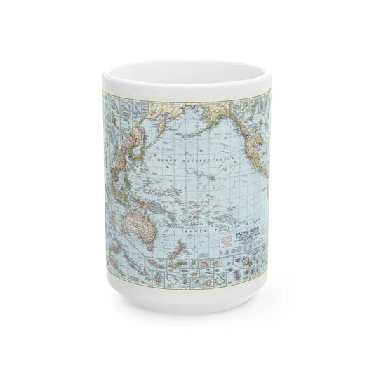 Pacific Ocean (1952) (Map) White Coffee Mug-15oz-Go Mug Yourself