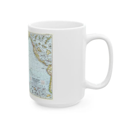 Pacific Ocean (1952) (Map) White Coffee Mug-Go Mug Yourself