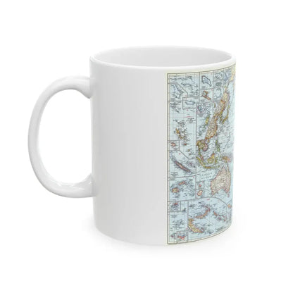 Pacific Ocean (1952) (Map) White Coffee Mug - Go Mug Yourself