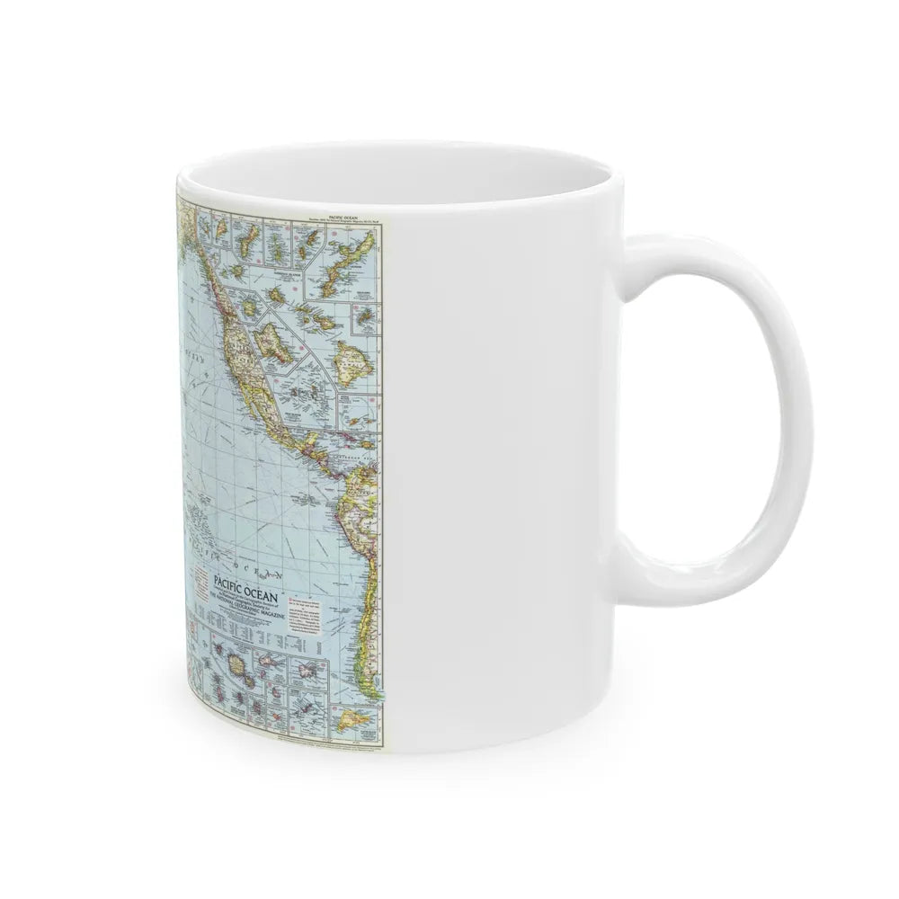 Pacific Ocean (1952) (Map) White Coffee Mug-Go Mug Yourself