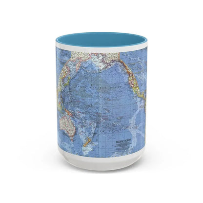 Pacific Ocean (1962) (Map) Accent Coffee Mug 15oz Light Blue - Go Mug Yourself