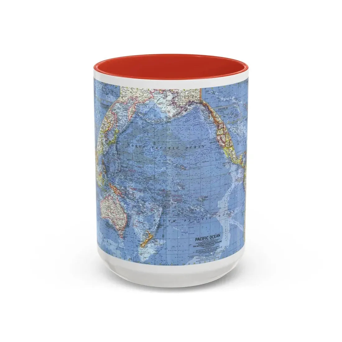 Pacific Ocean (1962) (Map) Accent Coffee Mug 15oz Red - Go Mug Yourself