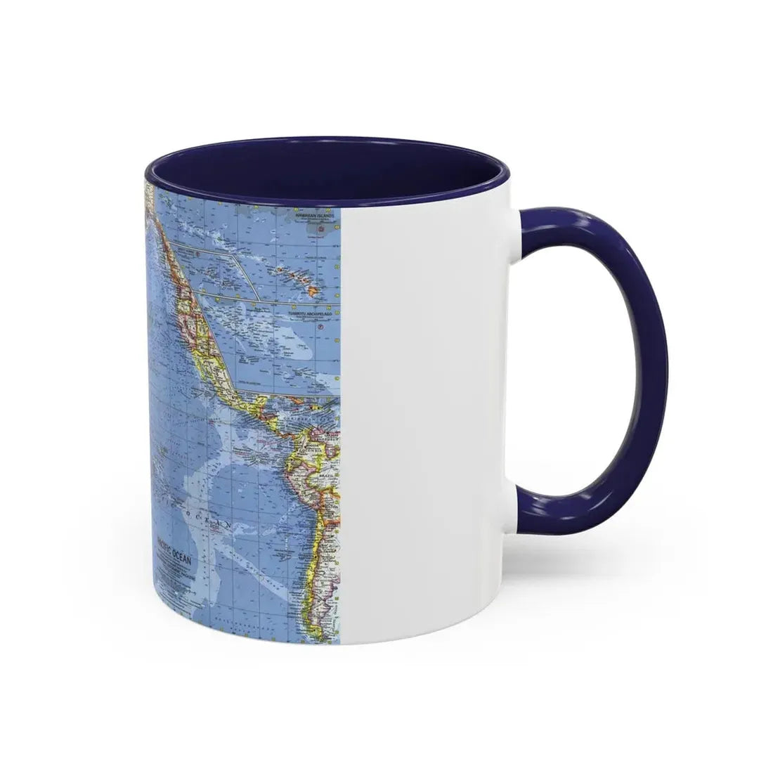 Pacific Ocean (1962) (Map) Accent Coffee Mug - Go Mug Yourself