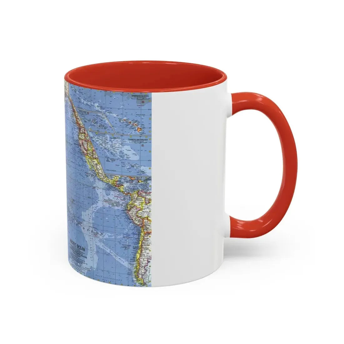 Pacific Ocean (1962) (Map) Accent Coffee Mug - Go Mug Yourself