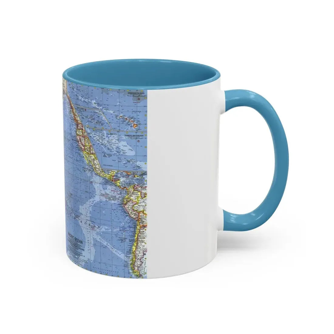 Pacific Ocean (1962) (Map) Accent Coffee Mug - Go Mug Yourself