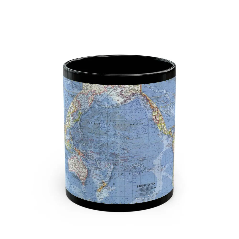 Pacific Ocean (1962) (Map) Black Coffee Mug-11oz-Go Mug Yourself