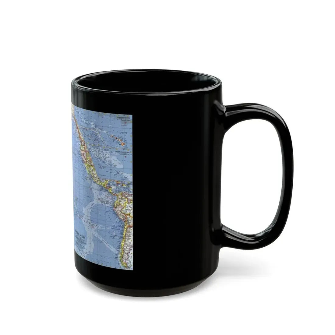 Pacific Ocean (1962) (Map) Black Coffee Mug - Go Mug Yourself