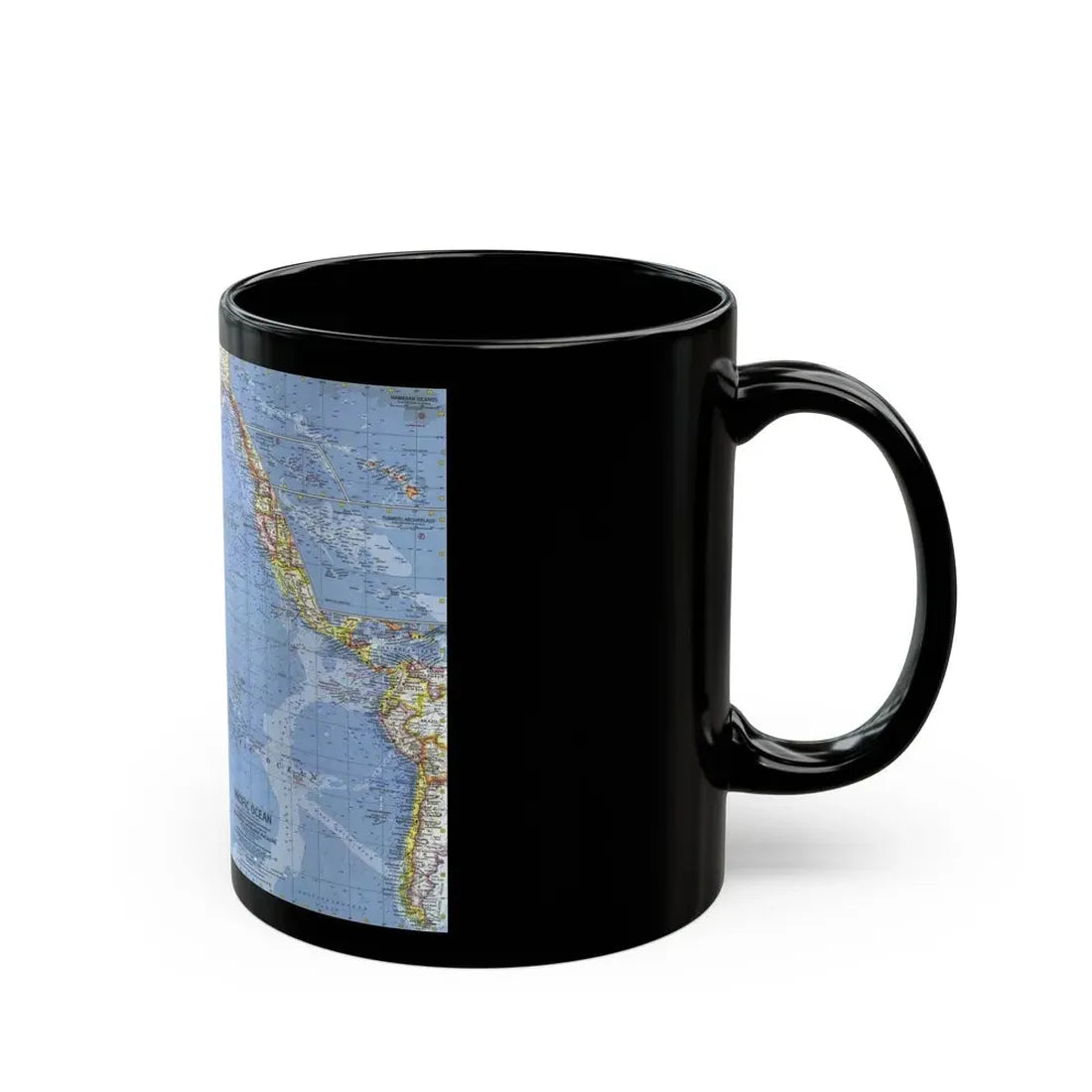 Pacific Ocean (1962) (Map) Black Coffee Mug - Go Mug Yourself