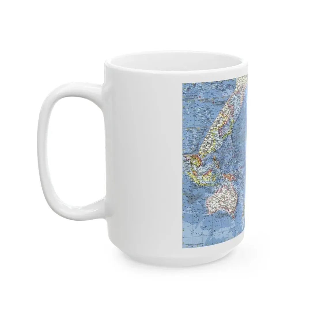 Pacific Ocean (1962) (Map) White Coffee Mug - Go Mug Yourself