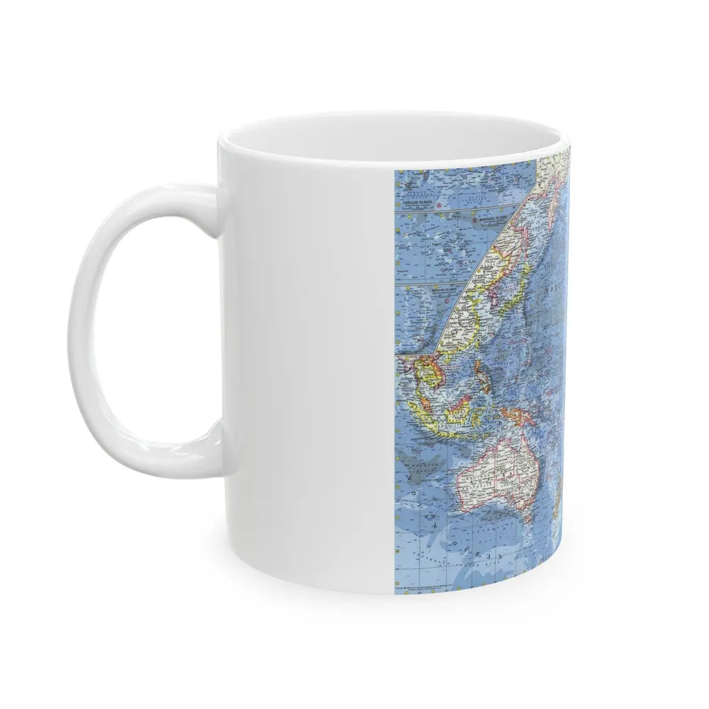 Pacific Ocean (1962) (Map) White Coffee Mug-Go Mug Yourself