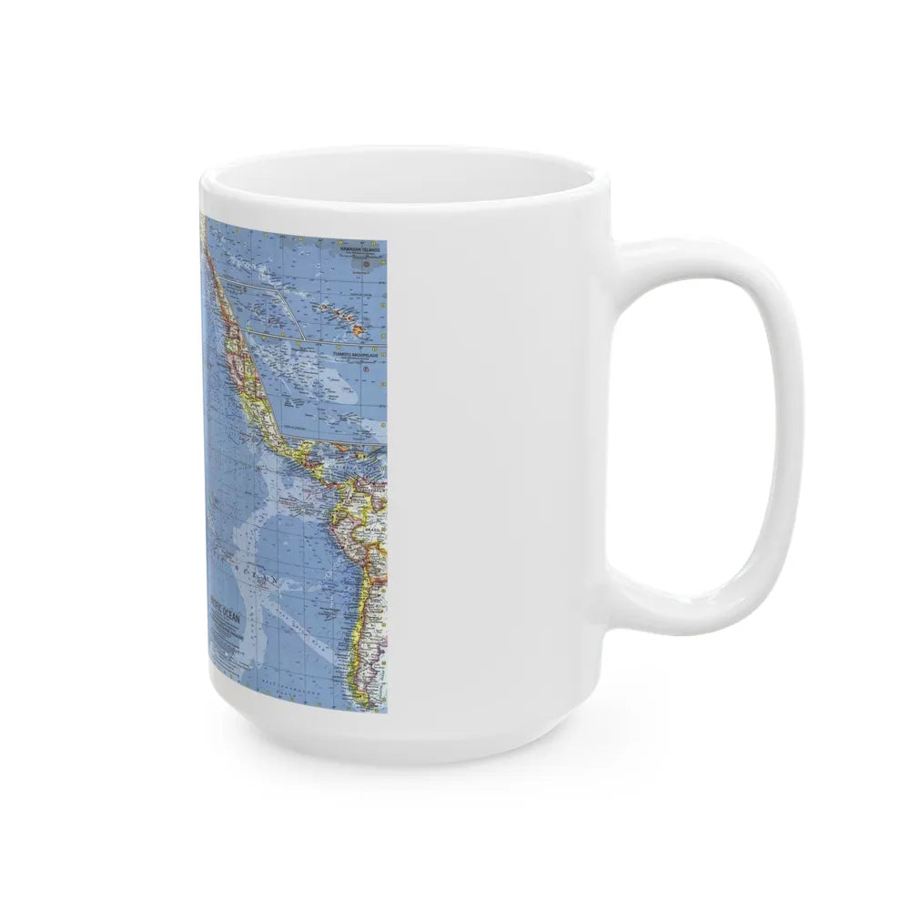 Pacific Ocean (1962) (Map) White Coffee Mug-Go Mug Yourself