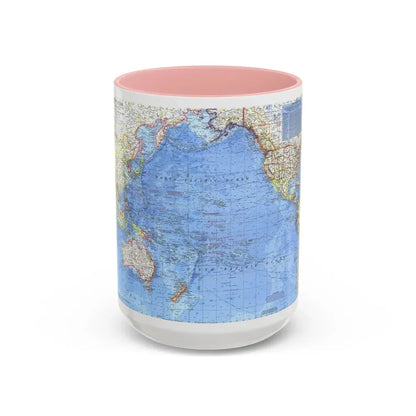 Pacific Ocean (1969) (Map) Accent Coffee Mug 15oz Pink - Go Mug Yourself