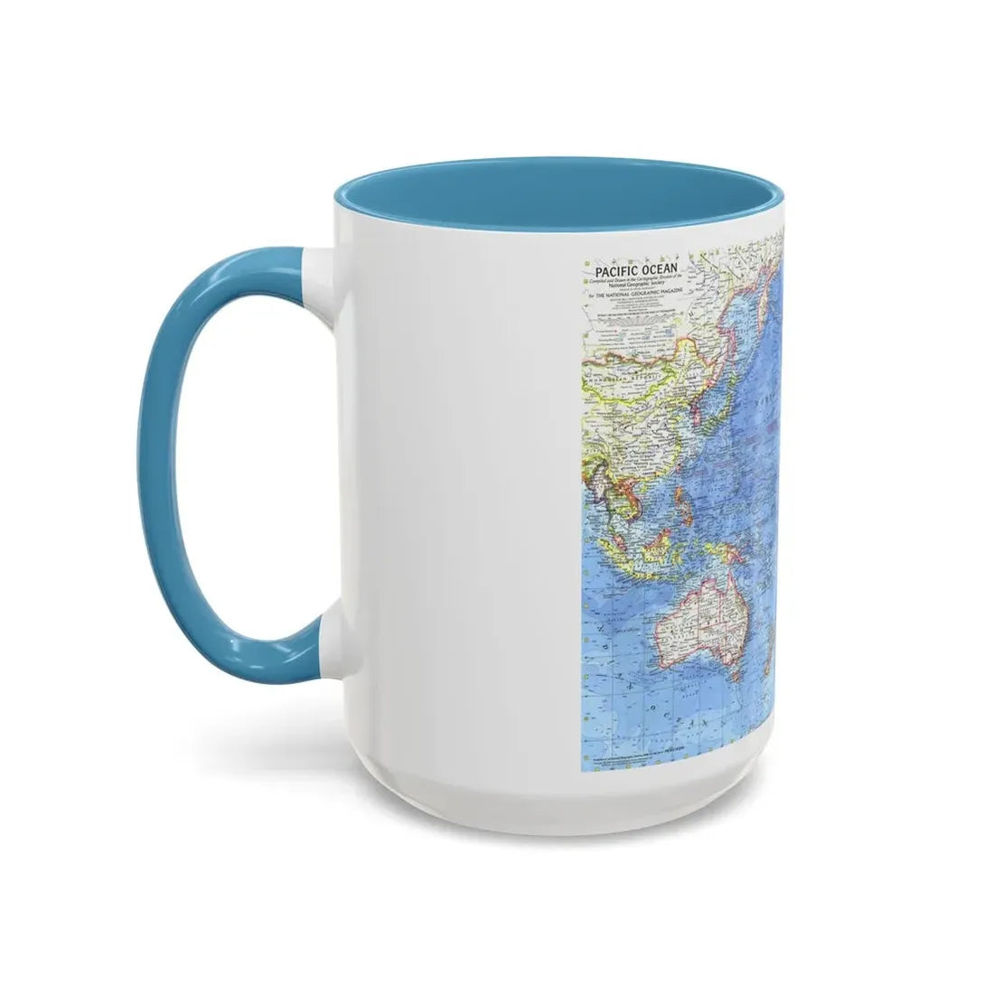 Pacific Ocean (1969) (Map) Accent Coffee Mug - Go Mug Yourself