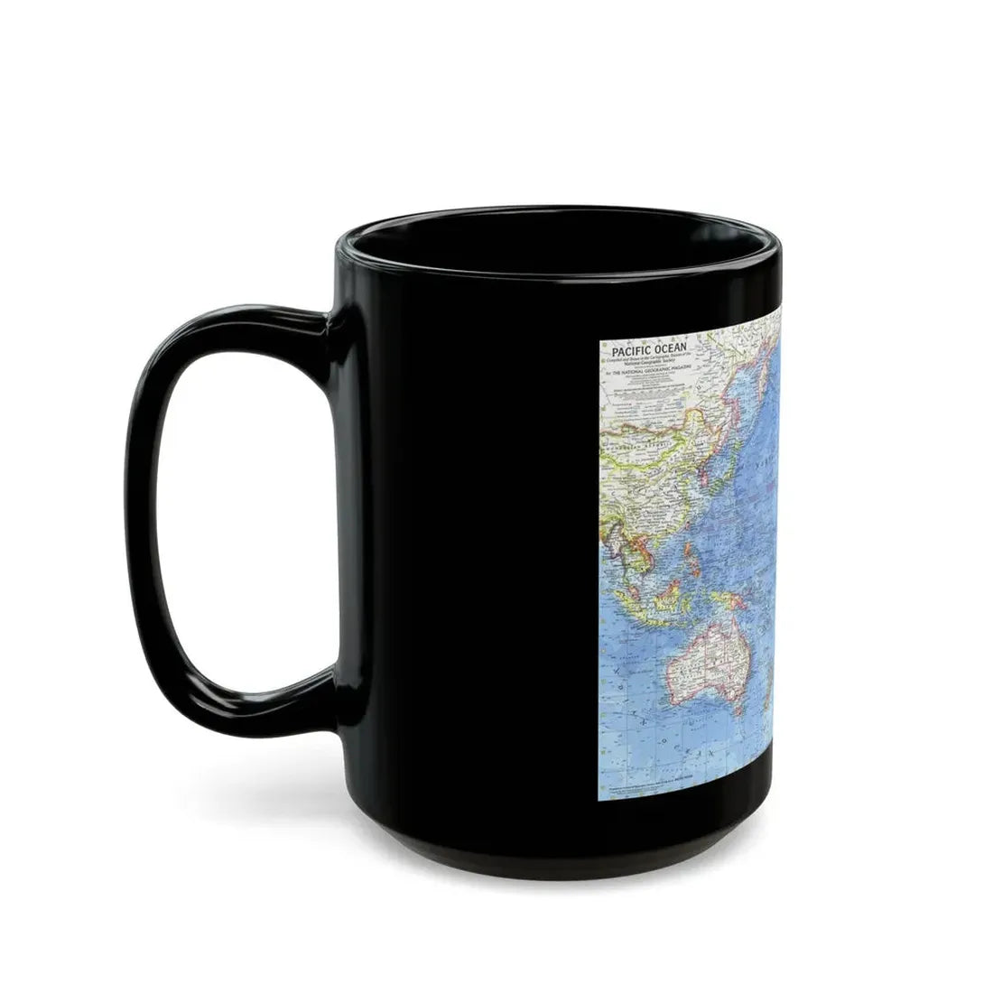 Pacific Ocean (1969) (Map) Black Coffee Mug - Go Mug Yourself