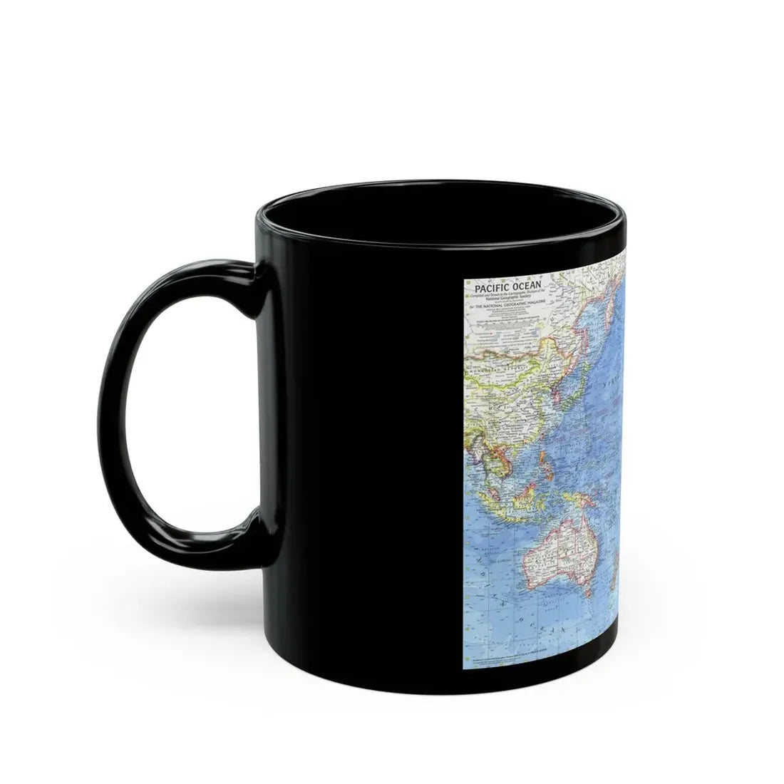 Pacific Ocean (1969) (Map) Black Coffee Mug - Go Mug Yourself