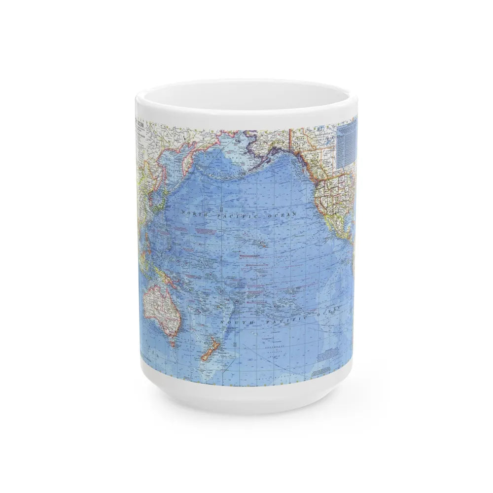 Pacific Ocean (1969) (Map) White Coffee Mug-15oz-Go Mug Yourself