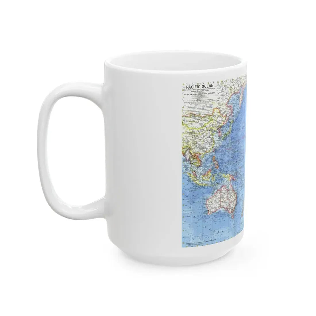 Pacific Ocean (1969) (Map) White Coffee Mug - Go Mug Yourself