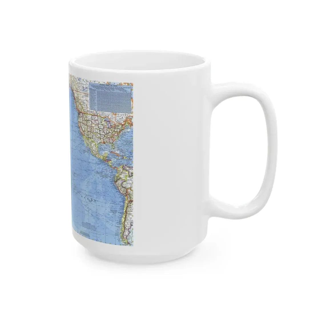 Pacific Ocean (1969) (Map) White Coffee Mug - Go Mug Yourself