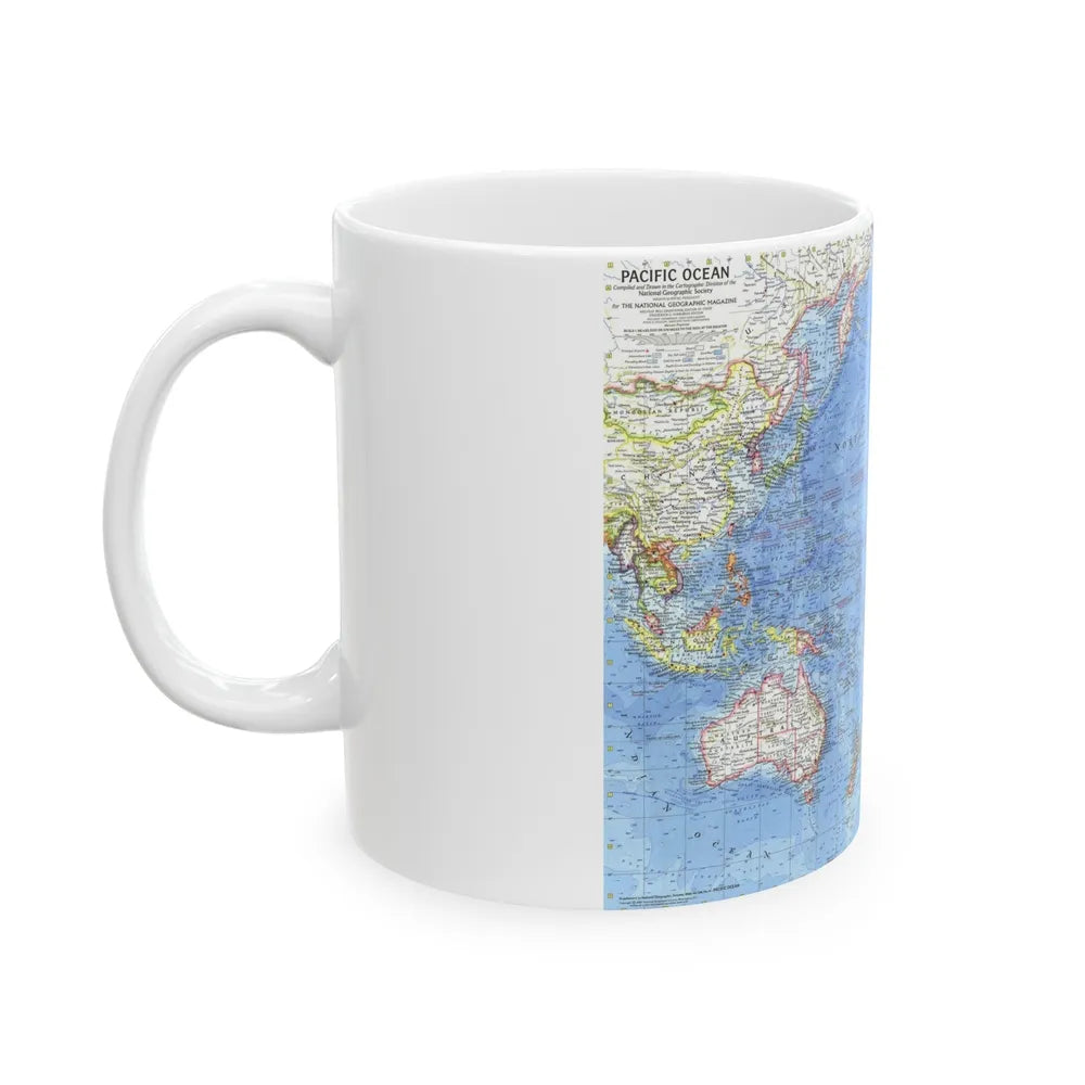 Pacific Ocean (1969) (Map) White Coffee Mug-Go Mug Yourself