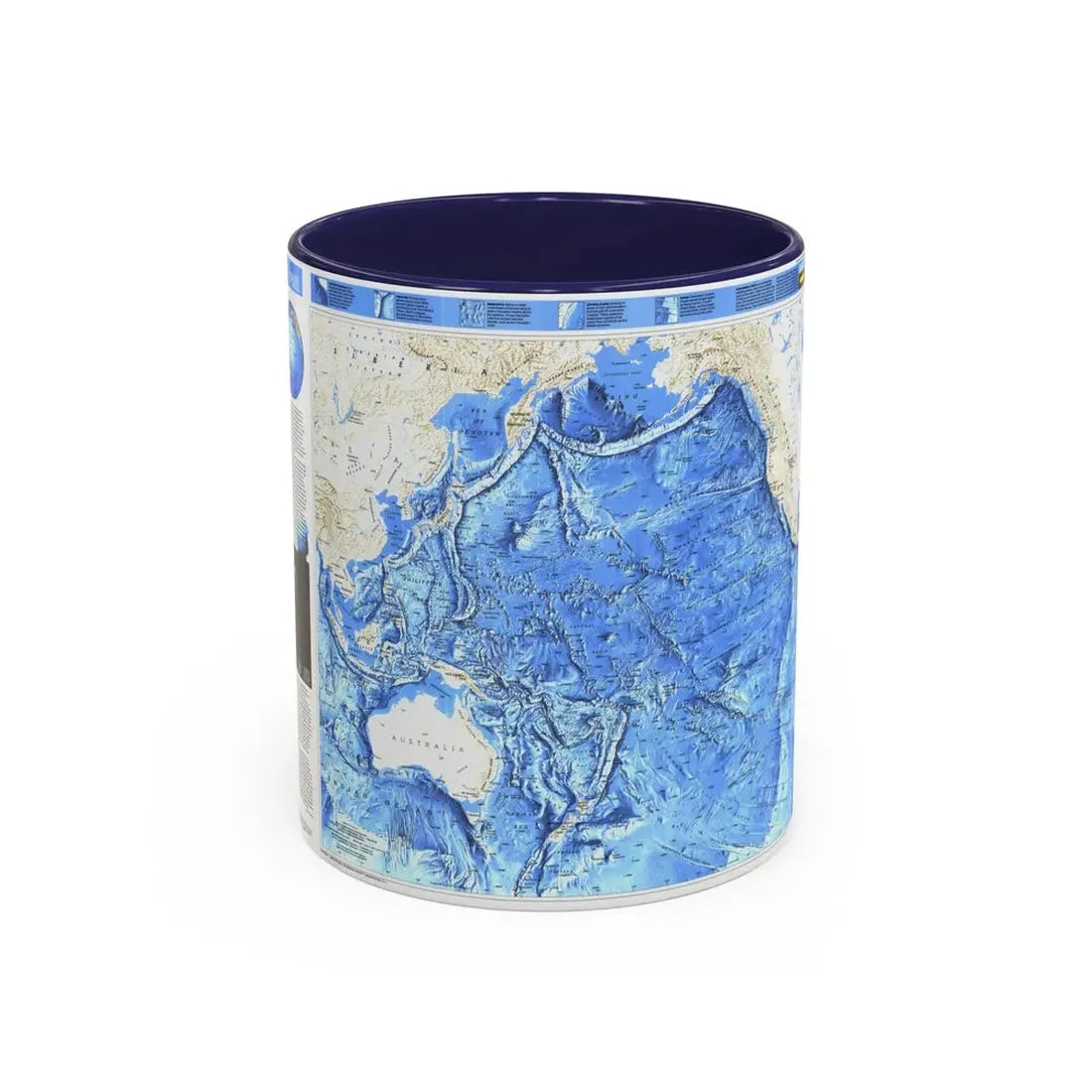 Pacific Ocean (1992) (Map) Accent Coffee Mug 11oz Navy - Go Mug Yourself