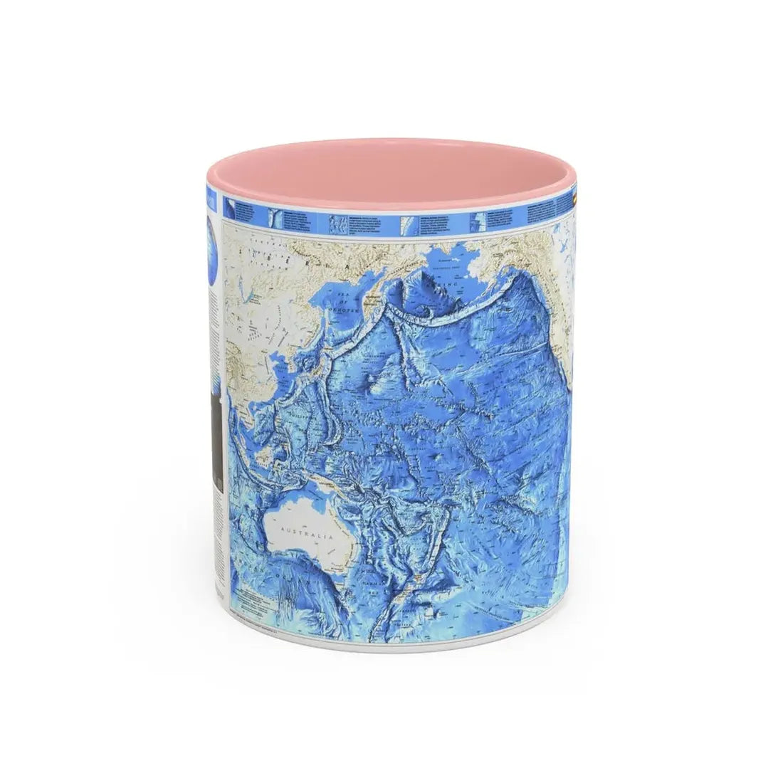 Pacific Ocean (1992) (Map) Accent Coffee Mug 11oz Pink - Go Mug Yourself