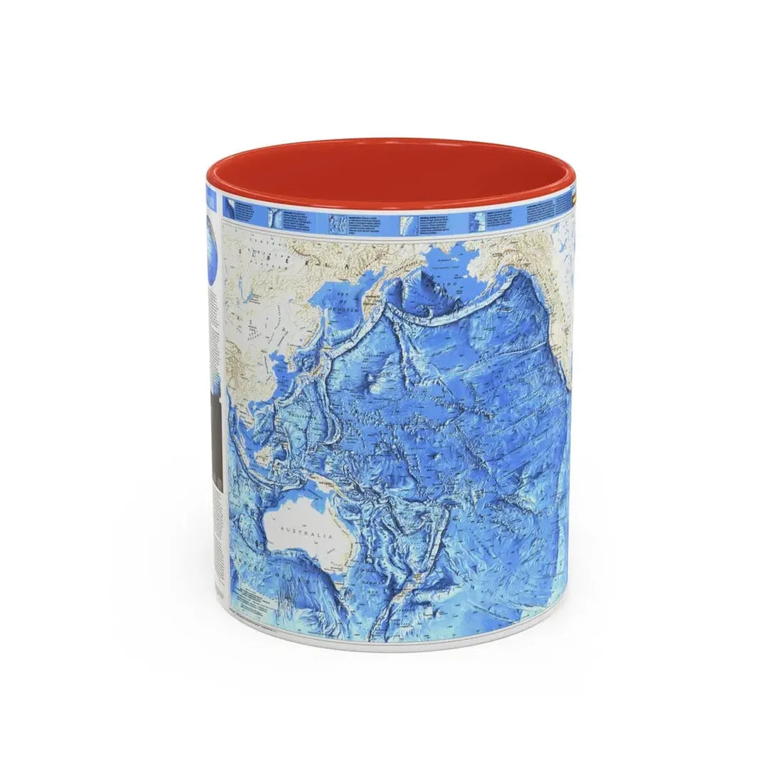 Pacific Ocean (1992) (Map) Accent Coffee Mug 11oz Red - Go Mug Yourself