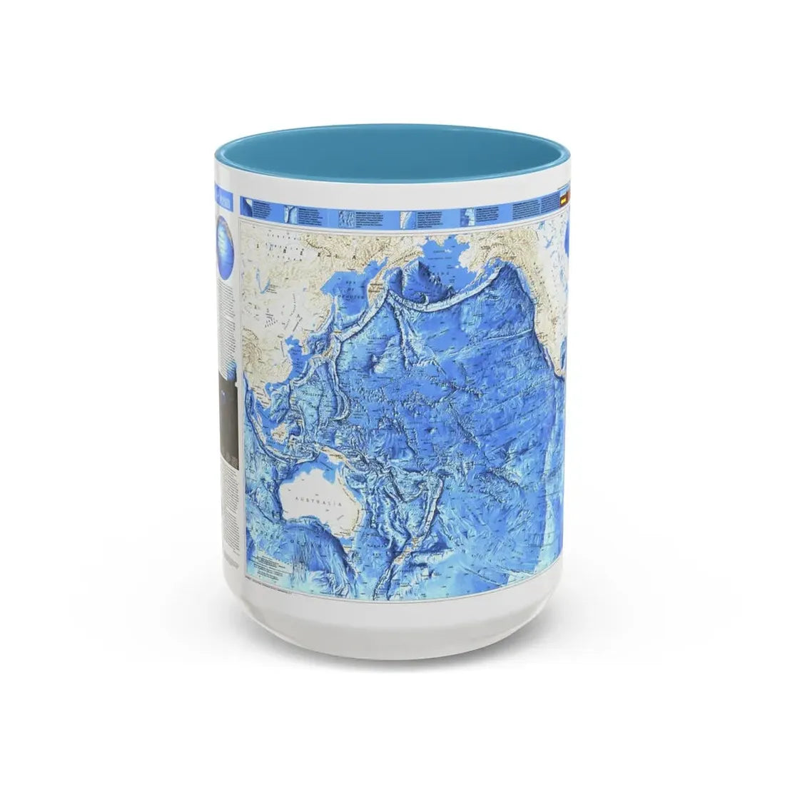 Pacific Ocean (1992) (Map) Accent Coffee Mug 15oz Light Blue - Go Mug Yourself