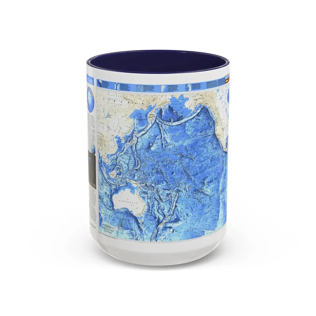 Pacific Ocean (1992) (Map) Accent Coffee Mug 15oz Navy - Go Mug Yourself
