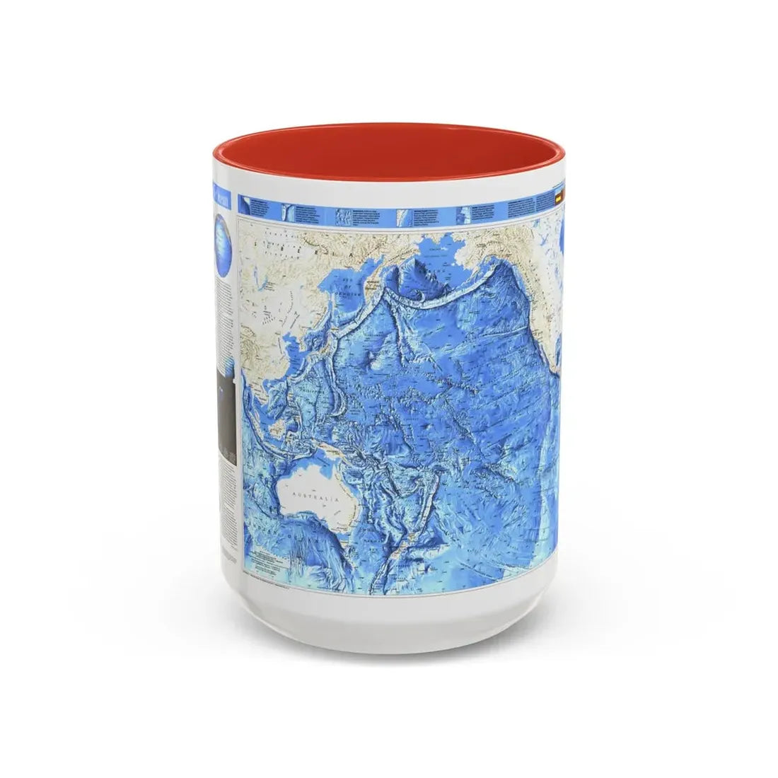 Pacific Ocean (1992) (Map) Accent Coffee Mug 15oz Red - Go Mug Yourself