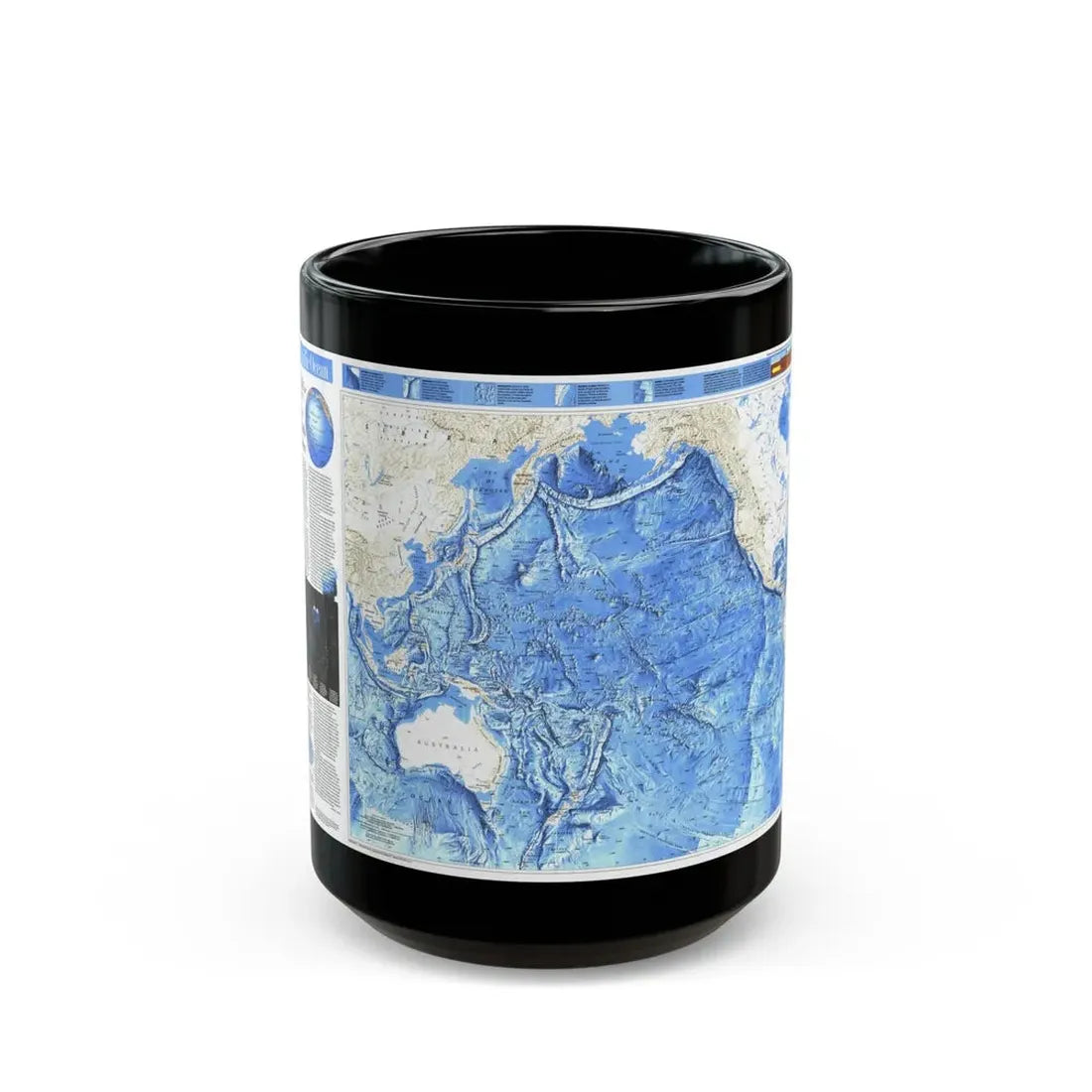 Pacific Ocean (1992) (Map) Black Coffee Mug 15oz - Go Mug Yourself
