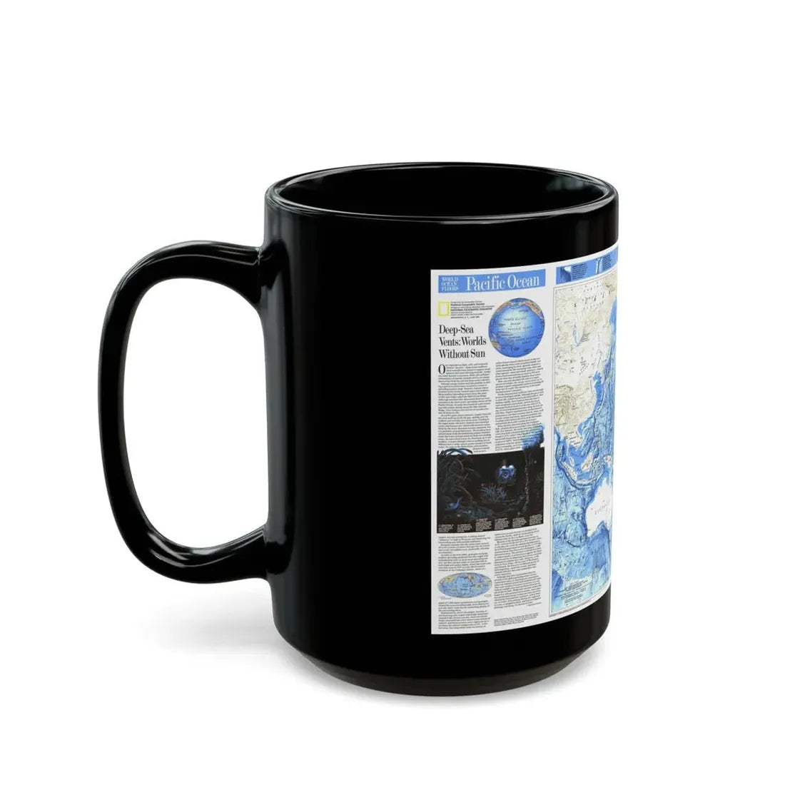 Pacific Ocean (1992) (Map) Black Coffee Mug - Go Mug Yourself