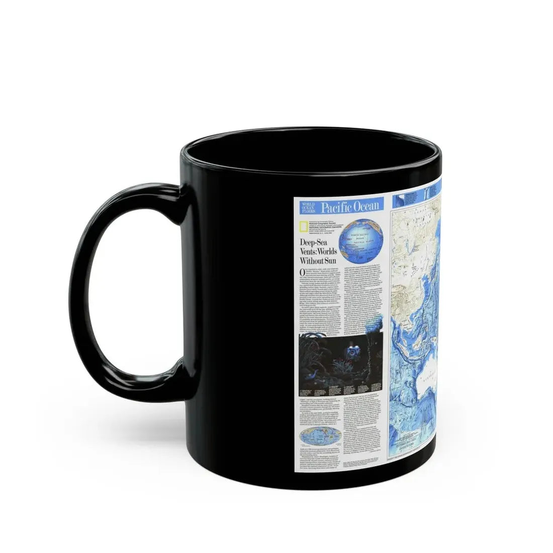 Pacific Ocean (1992) (Map) Black Coffee Mug - Go Mug Yourself