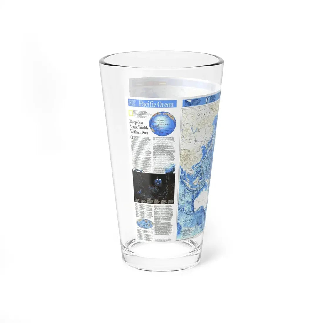 Pacific Ocean (1992) (Map) Pint Glass 16oz - Go Mug Yourself