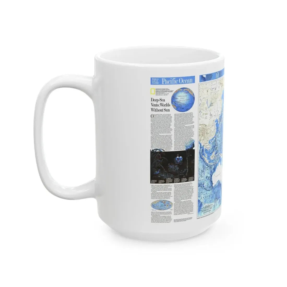 Pacific Ocean (1992) (Map) White Coffee Mug - Go Mug Yourself