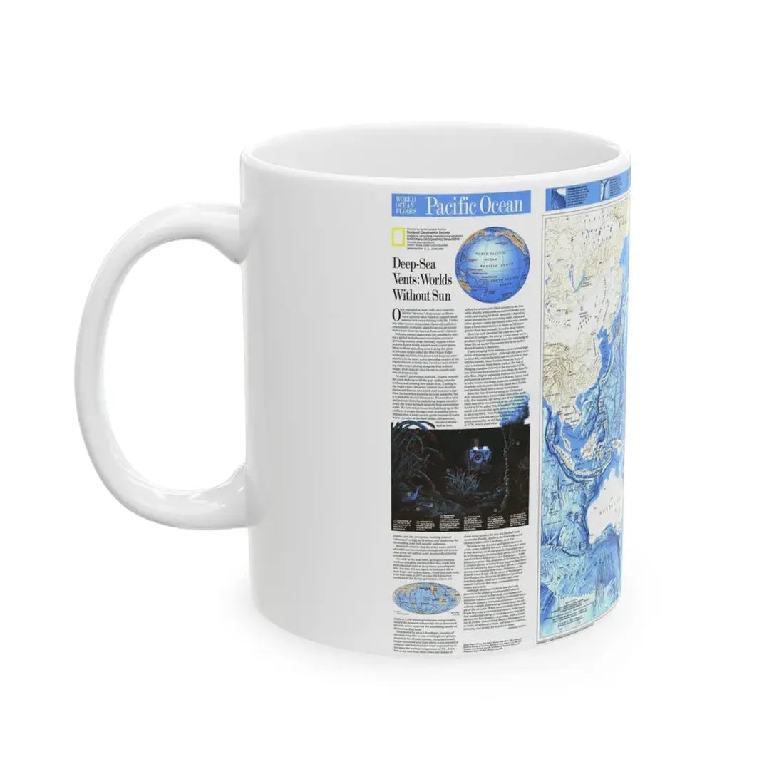 Pacific Ocean (1992) (Map) White Coffee Mug - Go Mug Yourself