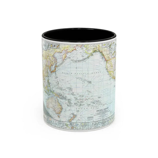 Pacific Ocean and the Bay of Bengal (1943) (Map) Accent Coffee Mug 11oz Black - Go Mug Yourself