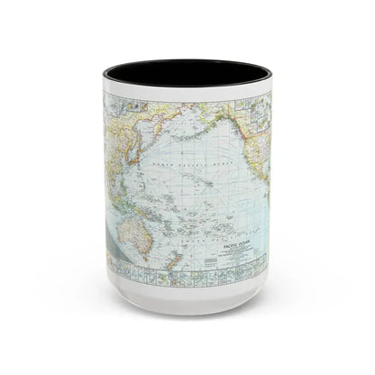 Pacific Ocean and the Bay of Bengal (1943) (Map) Accent Coffee Mug 15oz Black - Go Mug Yourself