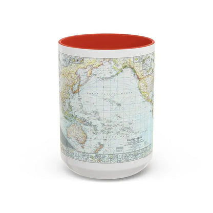 Pacific Ocean and the Bay of Bengal (1943) (Map) Accent Coffee Mug 15oz Red - Go Mug Yourself