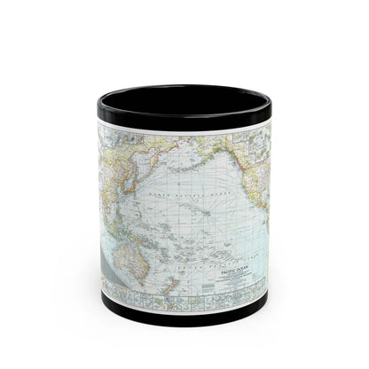 Pacific Ocean and the Bay of Bengal (1943) (Map) Black Coffee Mug-11oz-Go Mug Yourself