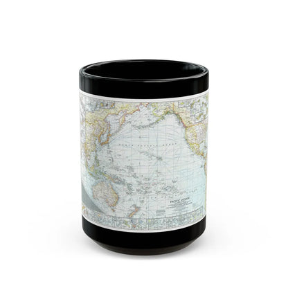 Pacific Ocean and the Bay of Bengal (1943) (Map) Black Coffee Mug-15oz-Go Mug Yourself