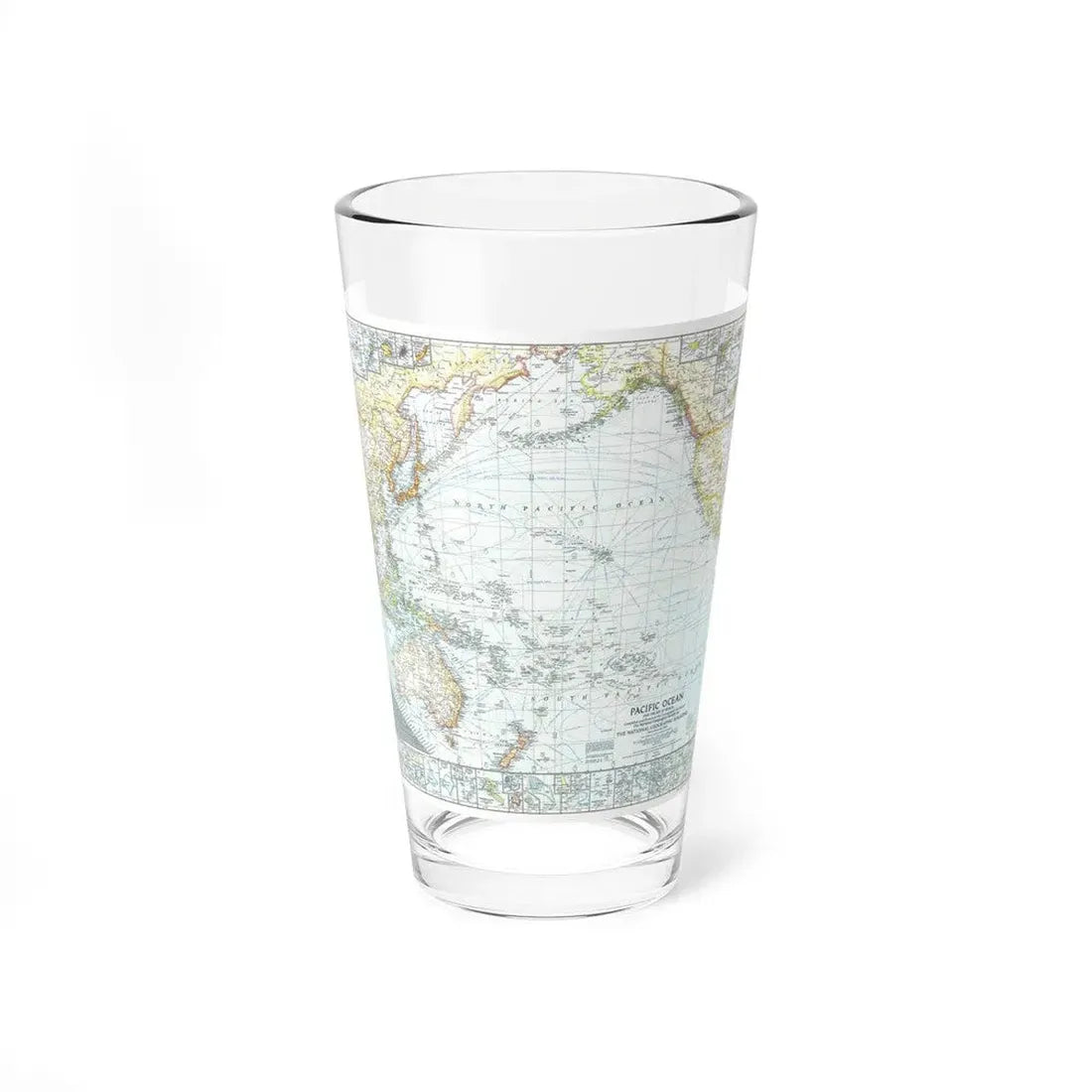 Pacific Ocean and the Bay of Bengal (1943) (Map) Pint Glass 16oz 16oz - Go Mug Yourself