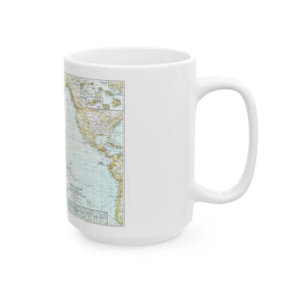 Pacific Ocean and the Bay of Bengal (1943) (Map) White Coffee Mug-Go Mug Yourself