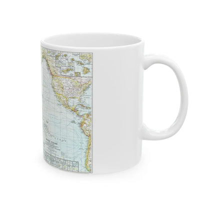 Pacific Ocean and the Bay of Bengal (1943) (Map) White Coffee Mug-Go Mug Yourself