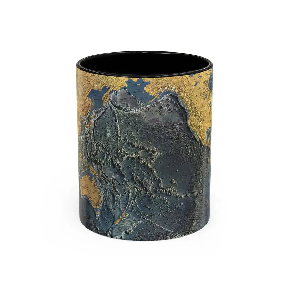 Pacific Ocean Floor (1969) (Map) Accent Coffee Mug 11oz Black - Go Mug Yourself