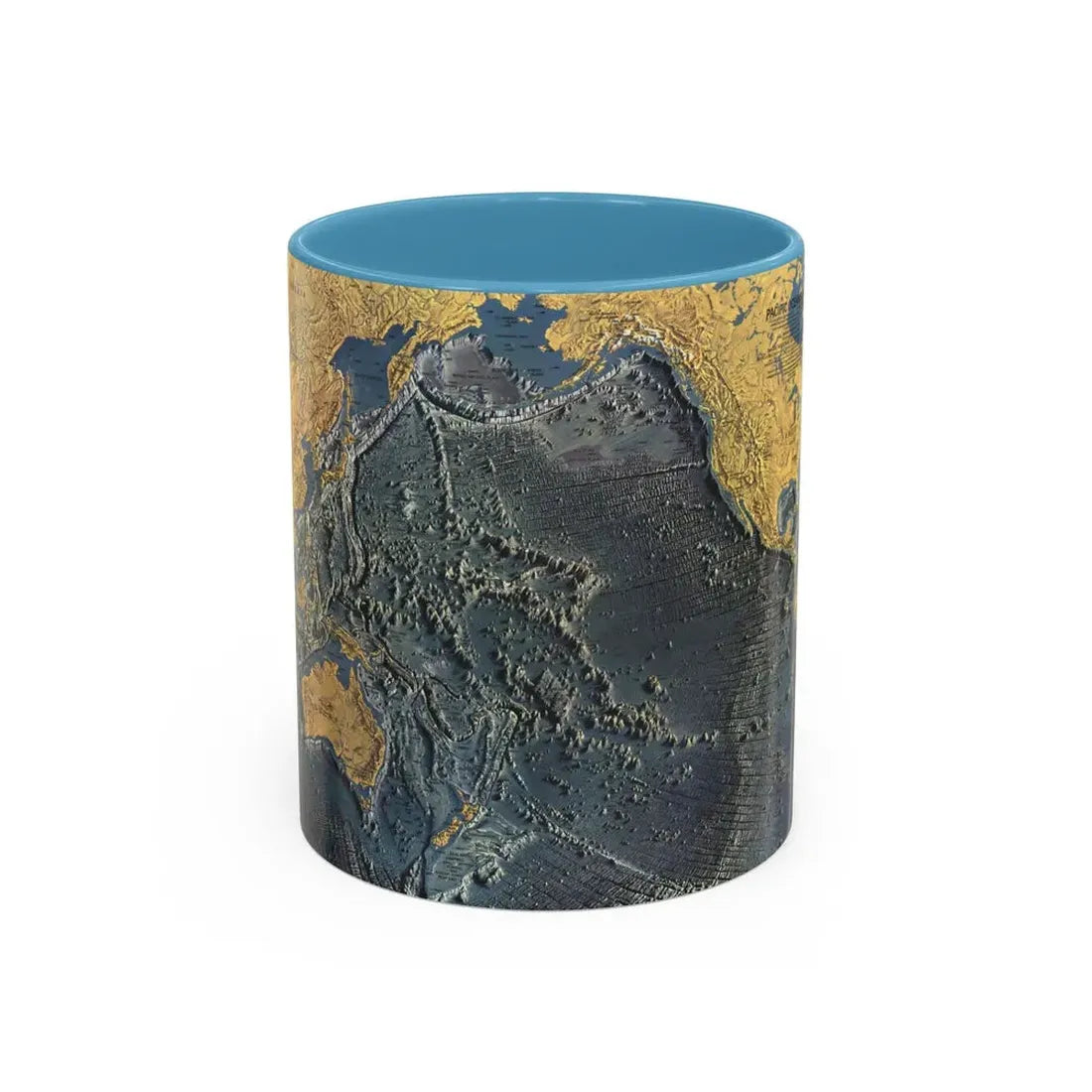 Pacific Ocean Floor (1969) (Map) Accent Coffee Mug 11oz Light Blue - Go Mug Yourself