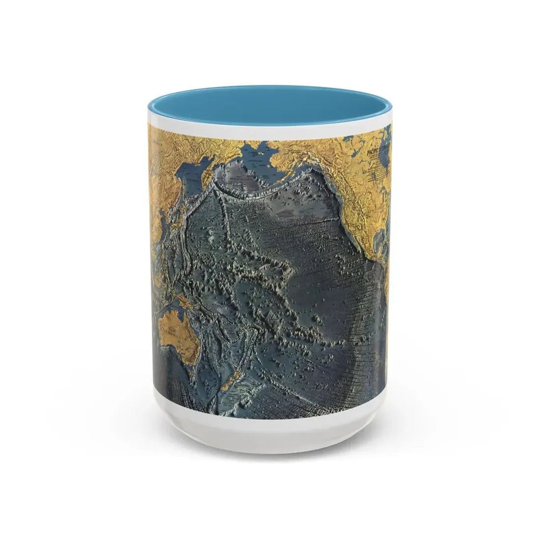 Pacific Ocean Floor (1969) (Map) Accent Coffee Mug 15oz Light Blue - Go Mug Yourself