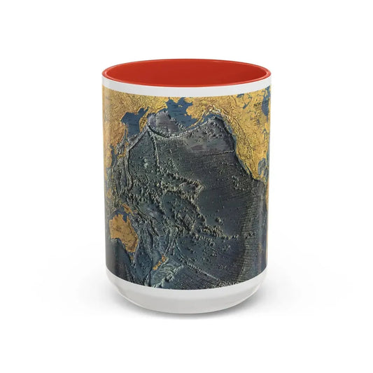 Pacific Ocean Floor (1969) (Map) Accent Coffee Mug 15oz Red - Go Mug Yourself