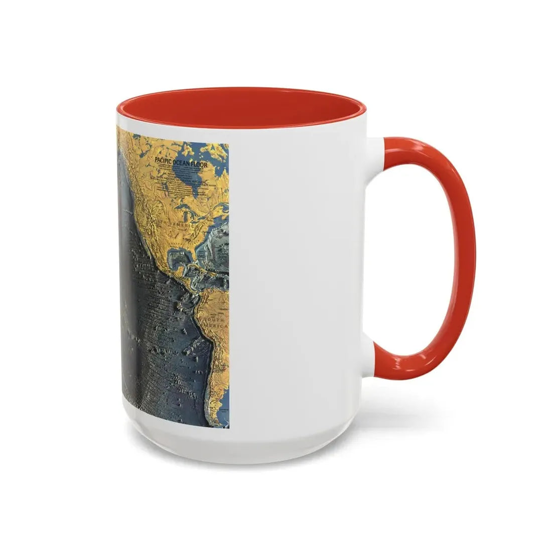 Pacific Ocean Floor (1969) (Map) Accent Coffee Mug - Go Mug Yourself